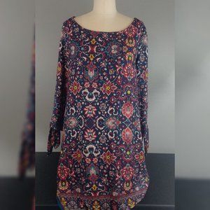 Bebop Paisley mix print shift dress tunic